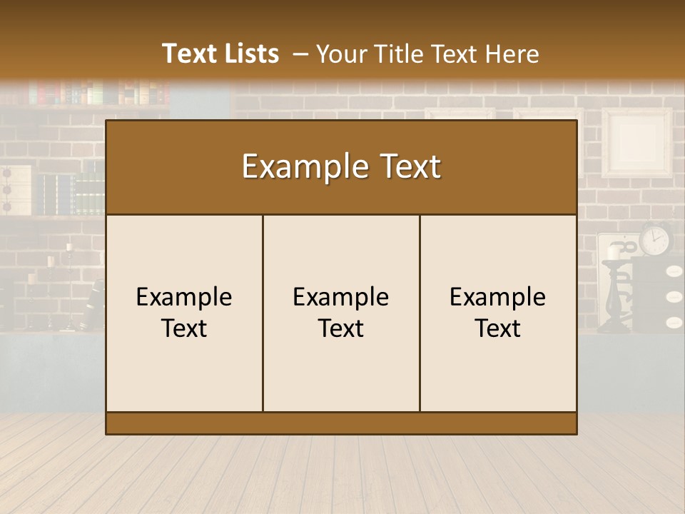 Blue Wood Livingroom PowerPoint Template
