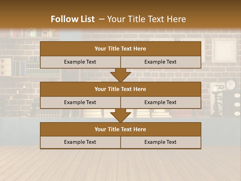 Blue Wood Livingroom PowerPoint Template