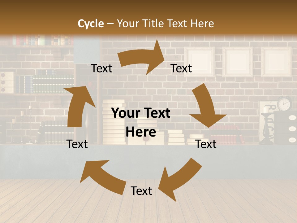 Blue Wood Livingroom PowerPoint Template