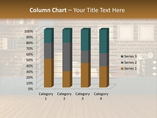 Blue Wood Livingroom PowerPoint Template