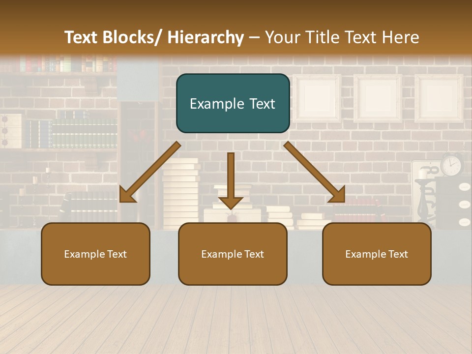 Blue Wood Livingroom PowerPoint Template