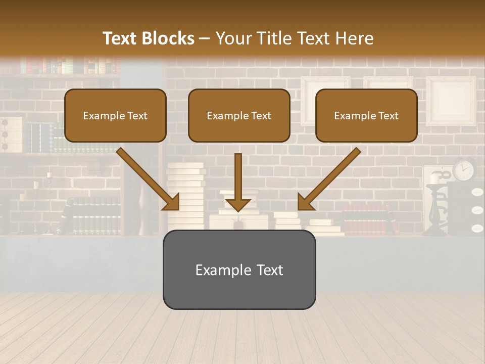 Blue Wood Livingroom PowerPoint Template