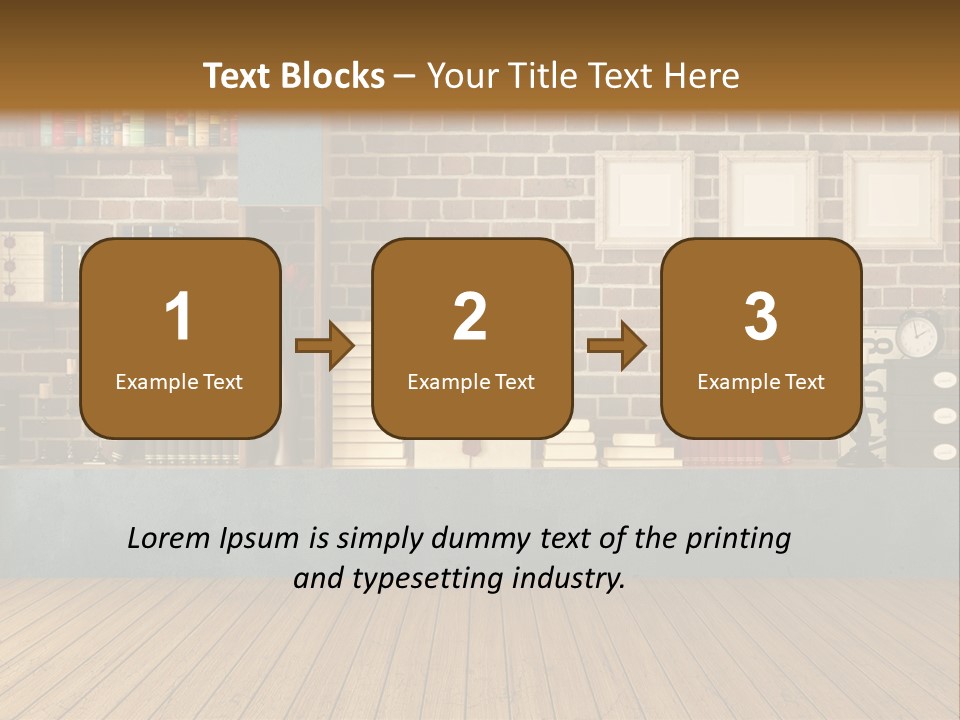 Blue Wood Livingroom PowerPoint Template