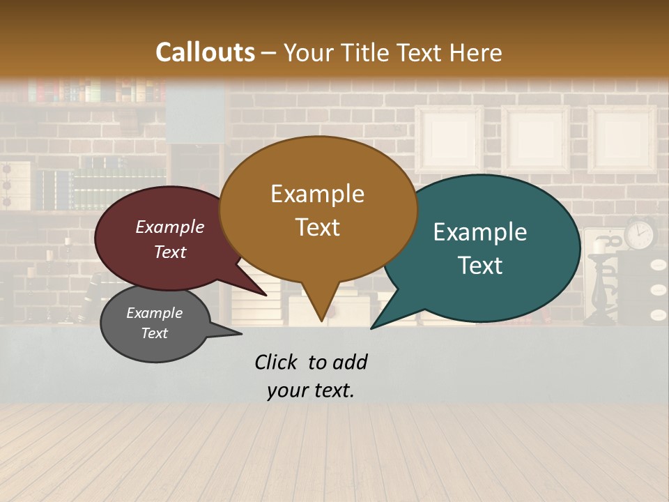 Blue Wood Livingroom PowerPoint Template