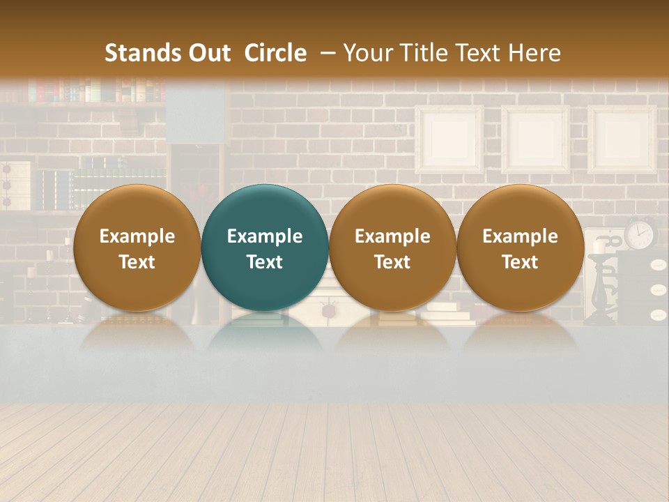 Blue Wood Livingroom PowerPoint Template