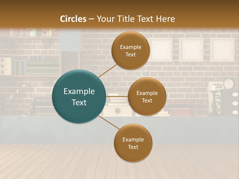 Blue Wood Livingroom PowerPoint Template