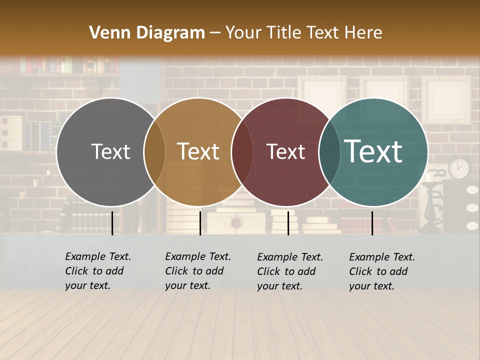 Blue Wood Livingroom PowerPoint Template