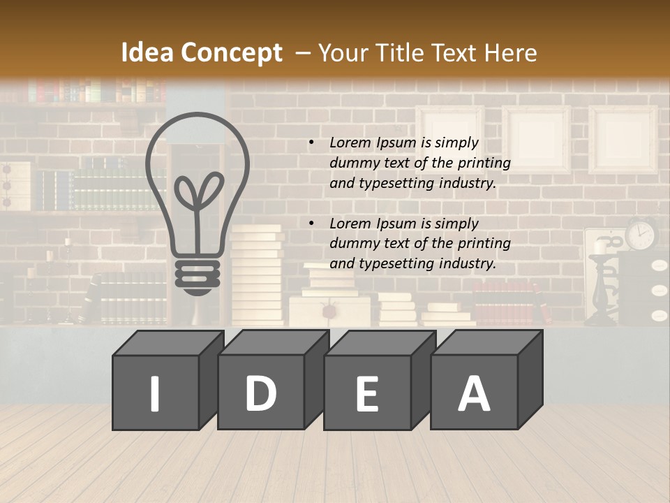 Blue Wood Livingroom PowerPoint Template