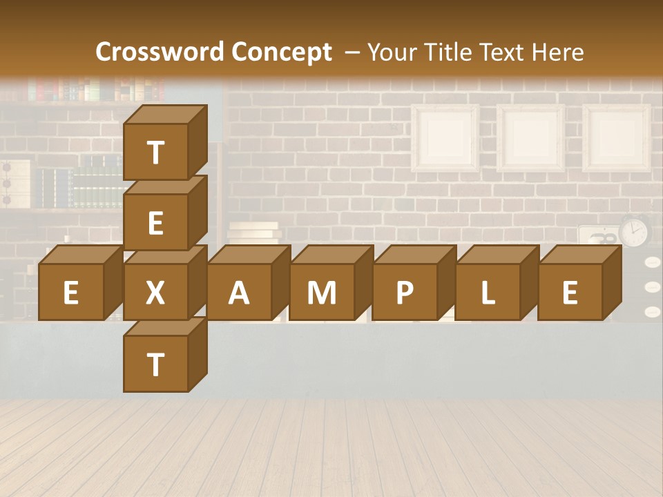 Blue Wood Livingroom PowerPoint Template