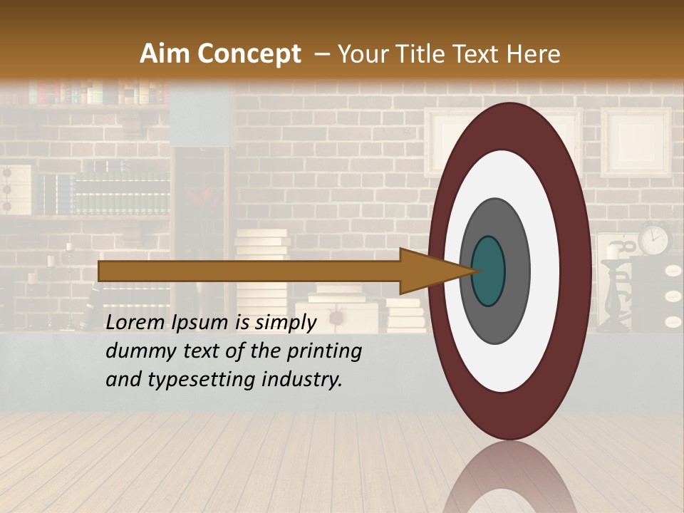 Blue Wood Livingroom PowerPoint Template