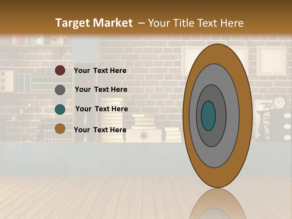 Blue Wood Livingroom PowerPoint Template