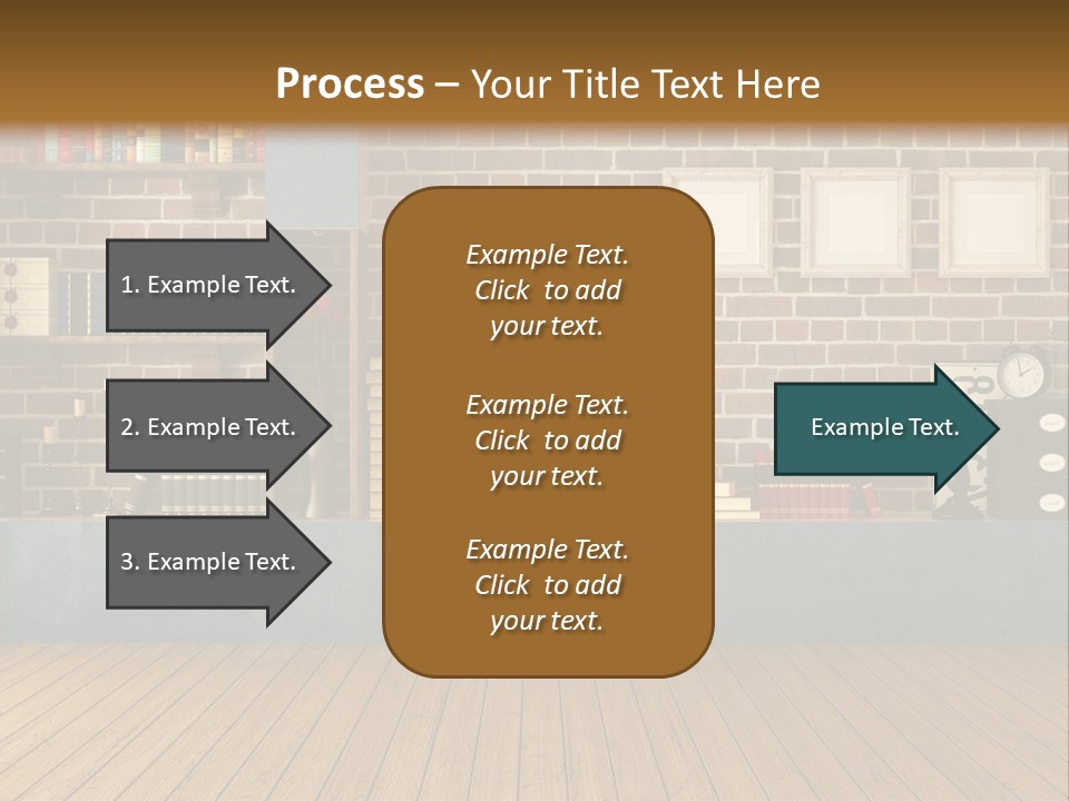 Blue Wood Livingroom PowerPoint Template