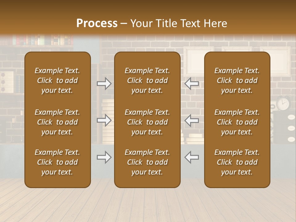 Blue Wood Livingroom PowerPoint Template