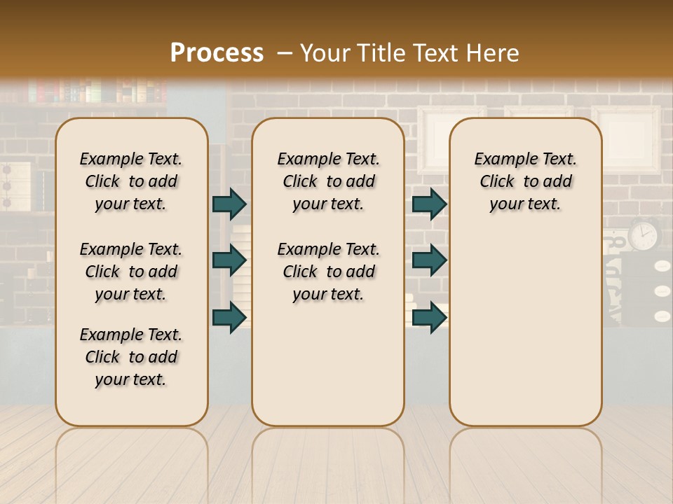 Blue Wood Livingroom PowerPoint Template