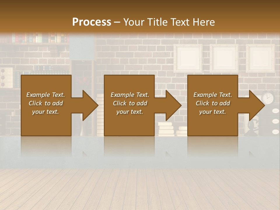 Blue Wood Livingroom PowerPoint Template