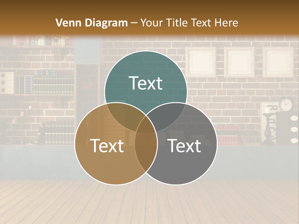 Blue Wood Livingroom PowerPoint Template