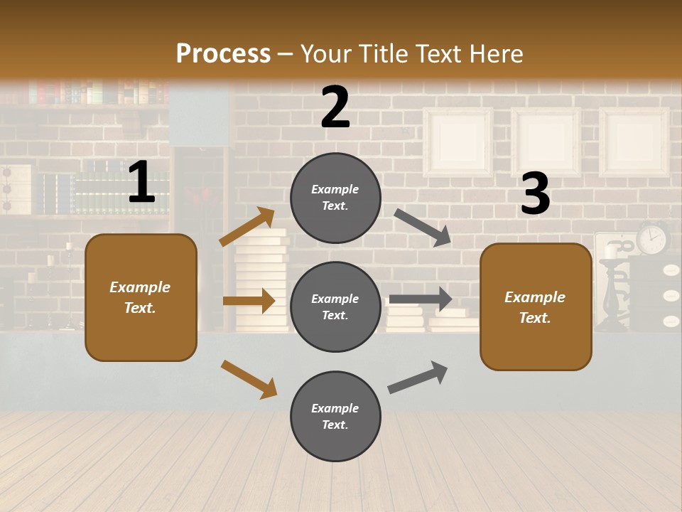 Blue Wood Livingroom PowerPoint Template