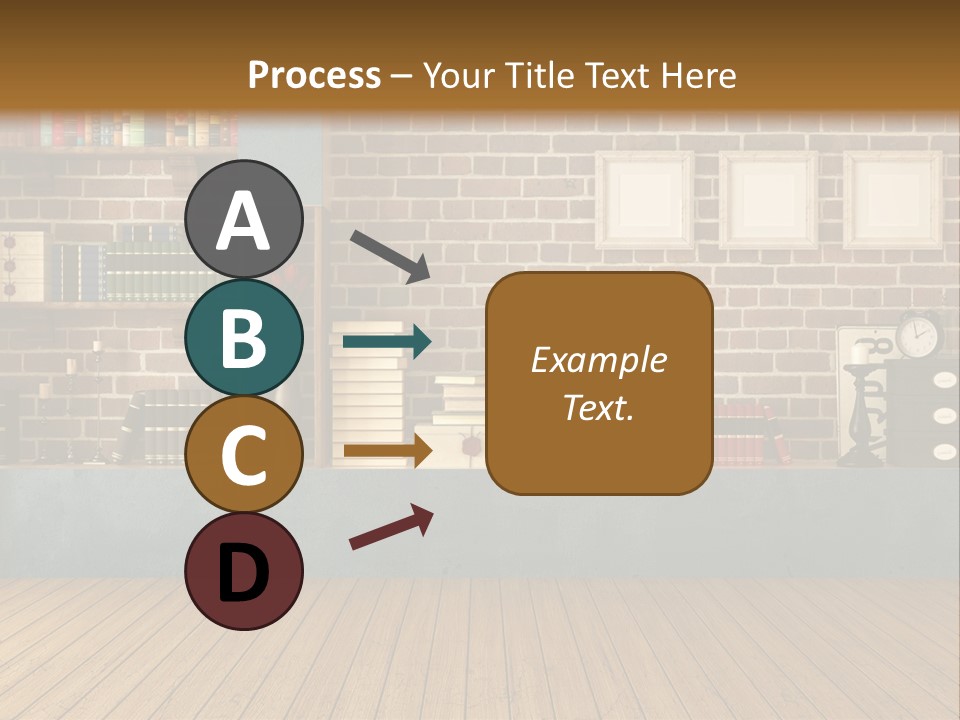 Blue Wood Livingroom PowerPoint Template