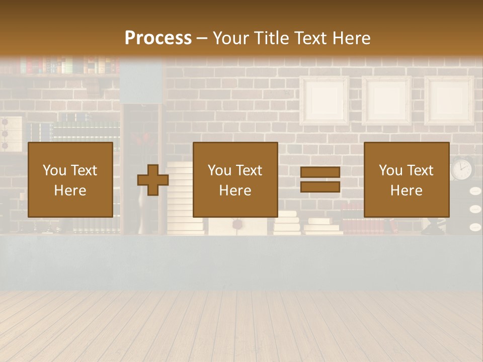 Blue Wood Livingroom PowerPoint Template