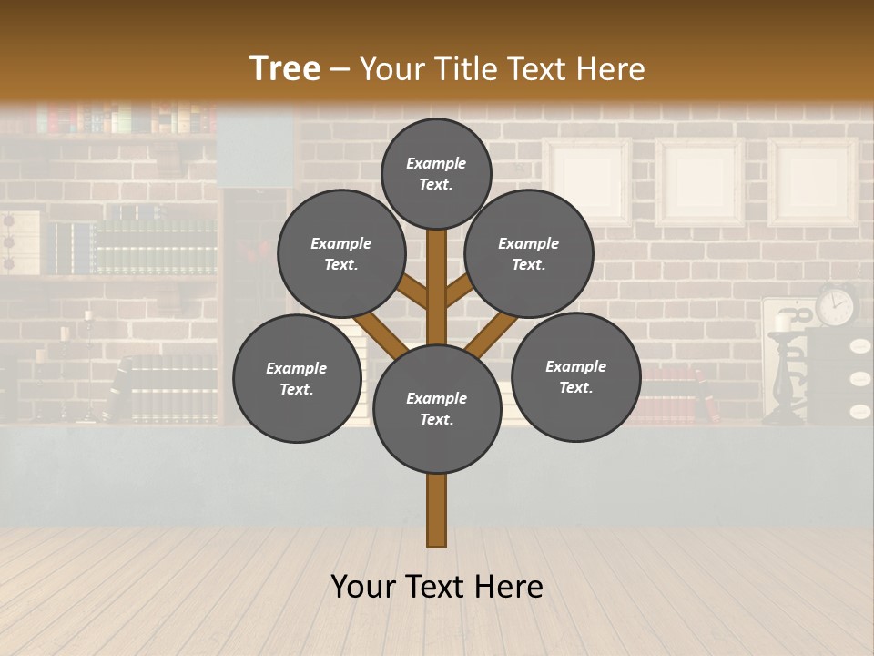 Blue Wood Livingroom PowerPoint Template