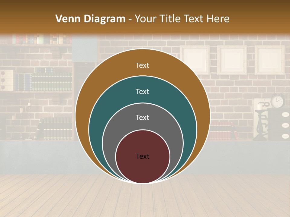 Blue Wood Livingroom PowerPoint Template