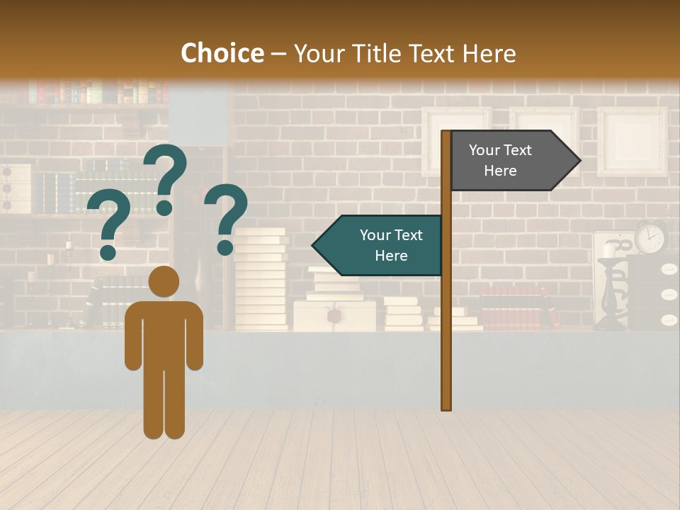 Blue Wood Livingroom PowerPoint Template