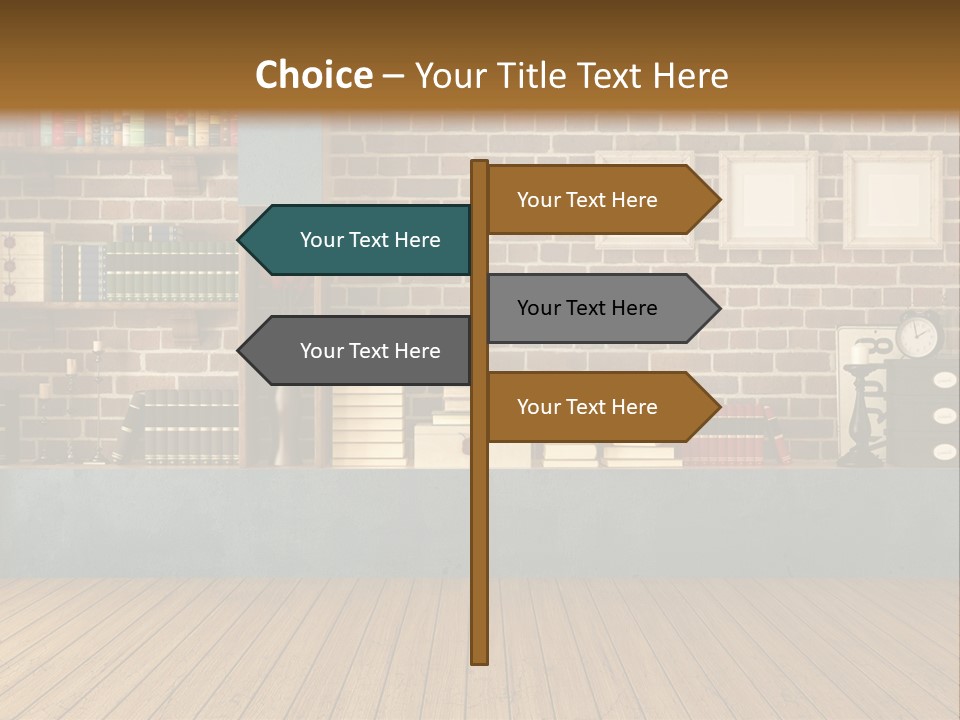 Blue Wood Livingroom PowerPoint Template