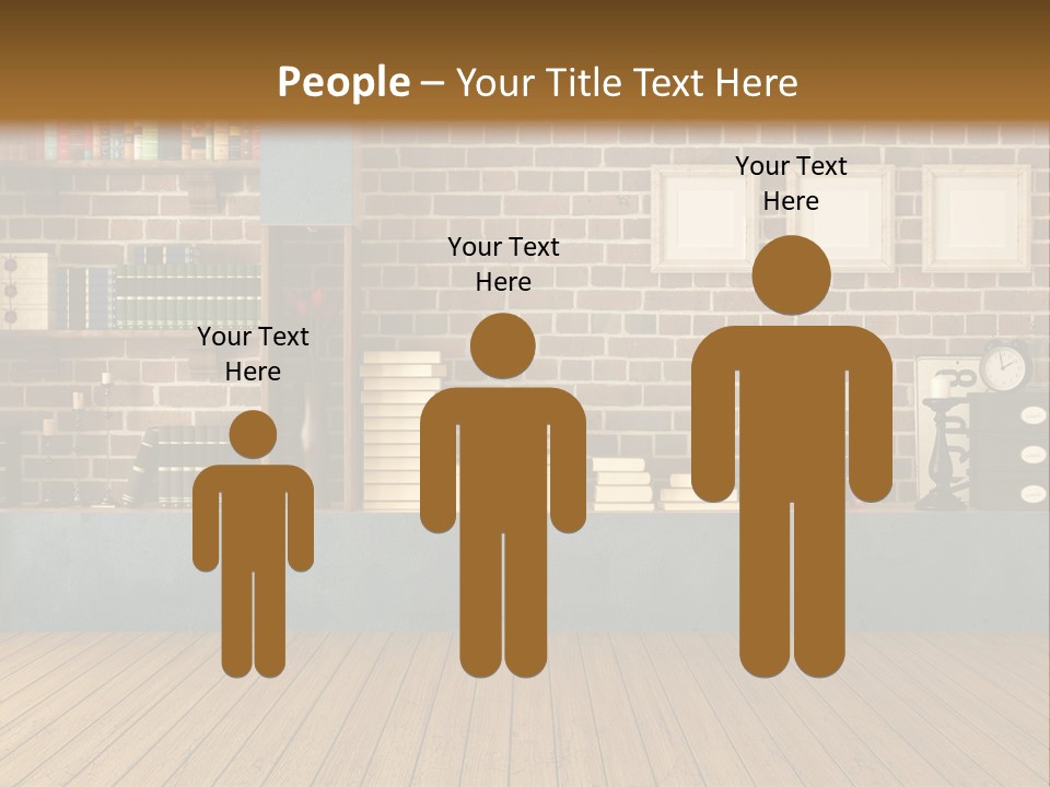 Blue Wood Livingroom PowerPoint Template