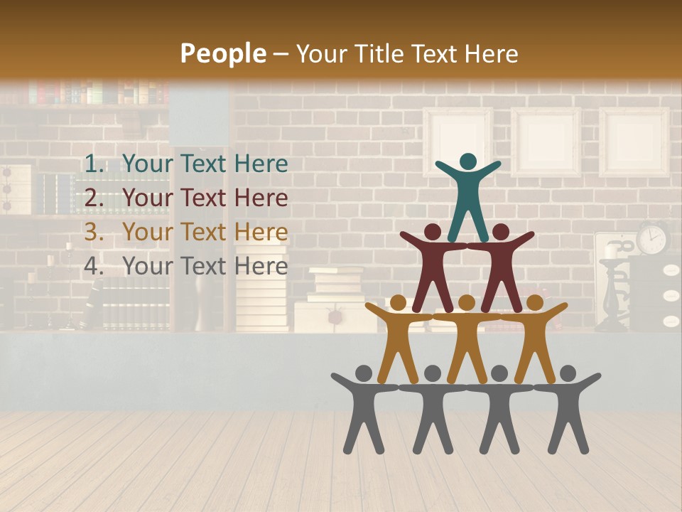 Blue Wood Livingroom PowerPoint Template