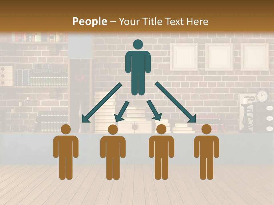 Blue Wood Livingroom PowerPoint Template