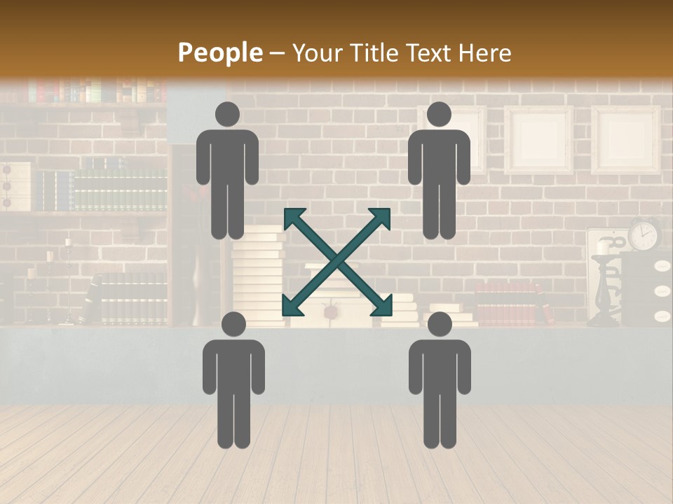 Blue Wood Livingroom PowerPoint Template