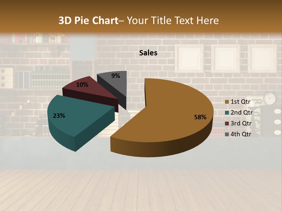 Blue Wood Livingroom PowerPoint Template