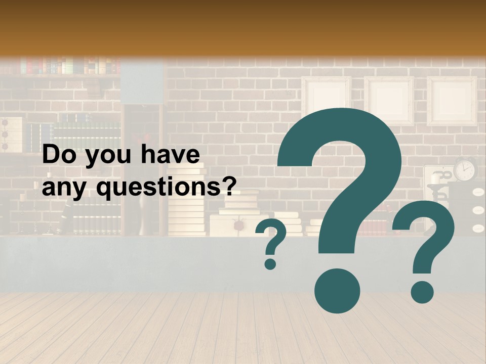 Blue Wood Livingroom PowerPoint Template