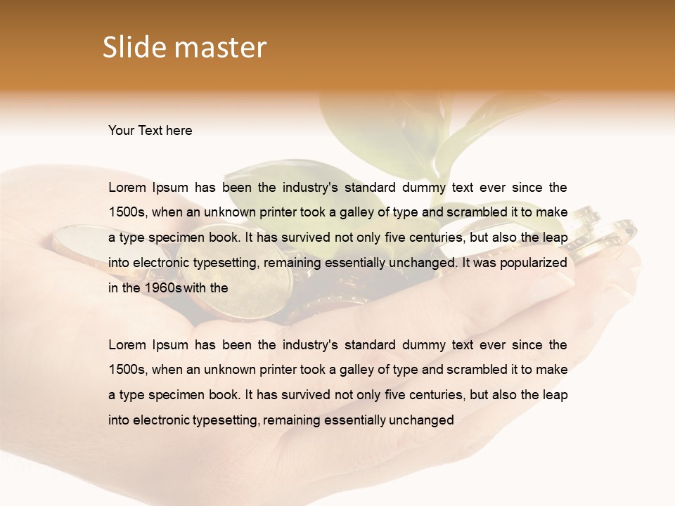 Golden Holding Monetary PowerPoint Template