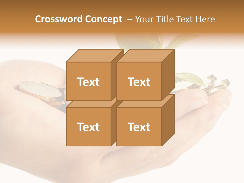 Golden Holding Monetary PowerPoint Template