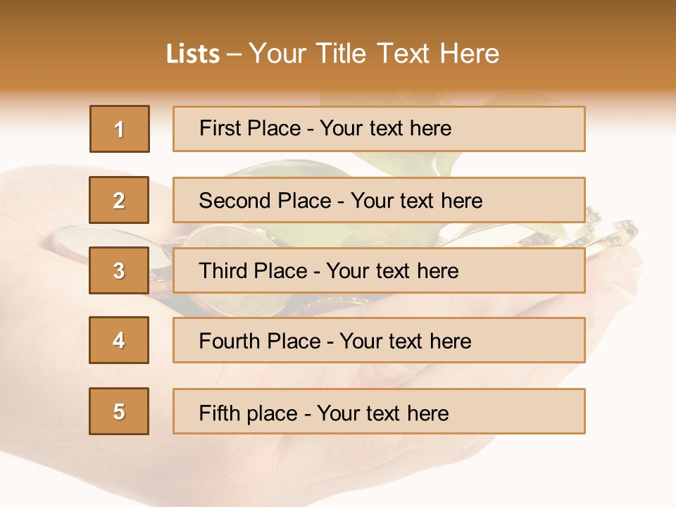 Golden Holding Monetary PowerPoint Template