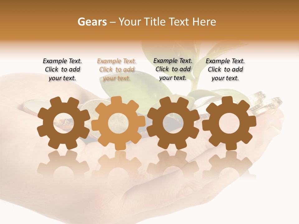 Golden Holding Monetary PowerPoint Template