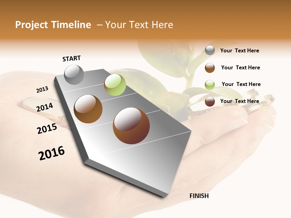 Golden Holding Monetary PowerPoint Template