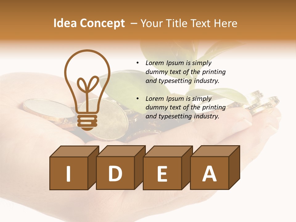 Golden Holding Monetary PowerPoint Template