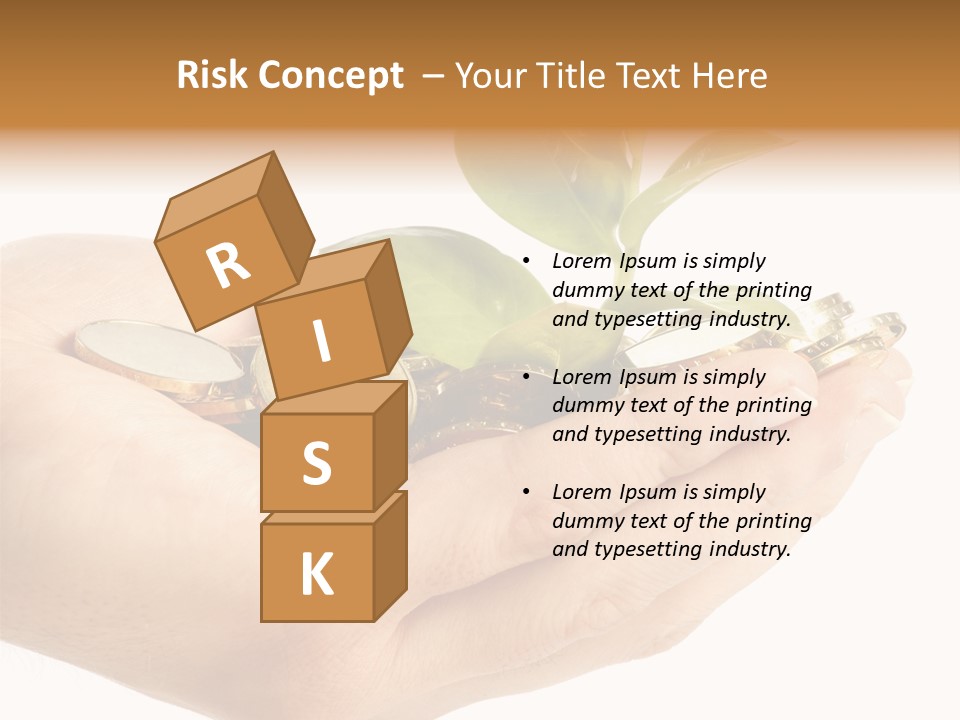 Golden Holding Monetary PowerPoint Template