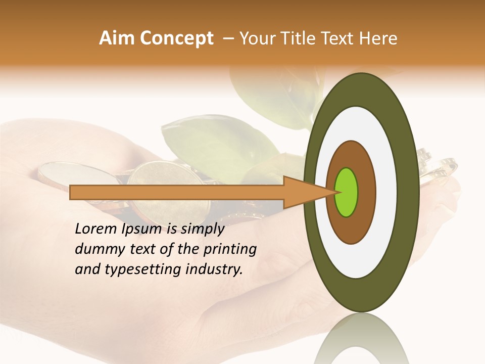Golden Holding Monetary PowerPoint Template