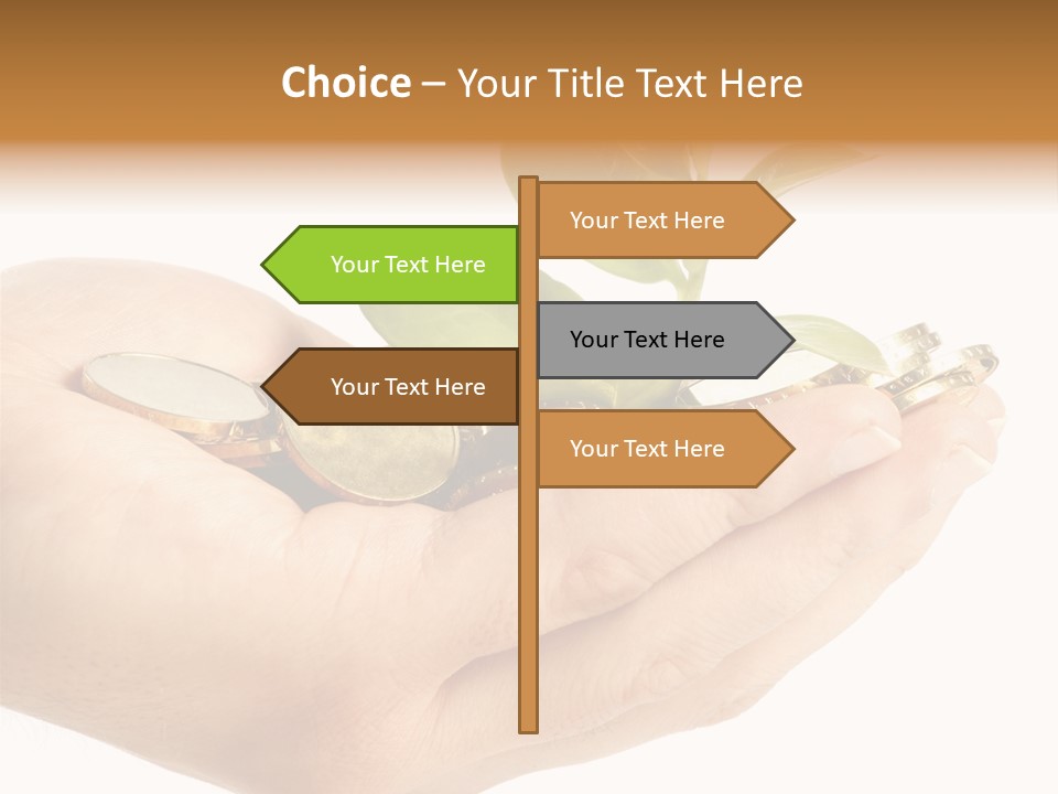 Golden Holding Monetary PowerPoint Template