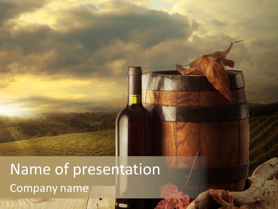 Vineyard Wooden Old Wood PowerPoint Template