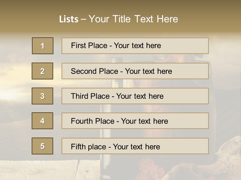 Vineyard Wooden Old Wood PowerPoint Template