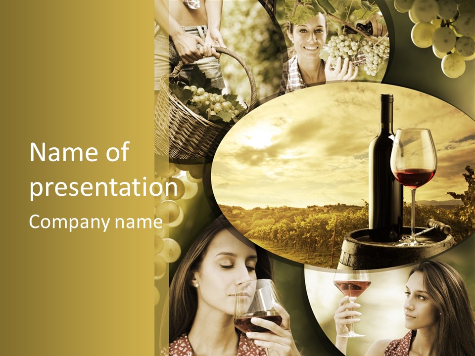 Peasant Red Wine Glass PowerPoint Template