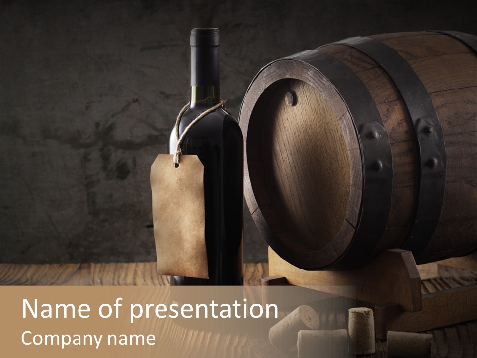 Cellar Wine Bottle Traditional PowerPoint Template