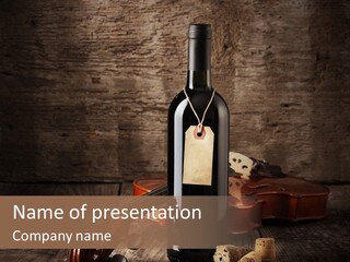 Merlot Wine Bottle Corks PowerPoint Template