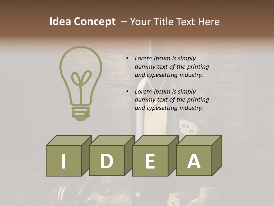 Merlot Wine Bottle Corks PowerPoint Template