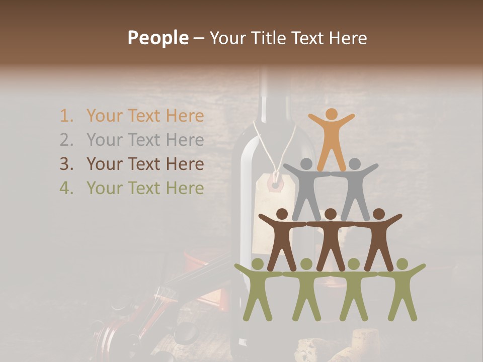 Merlot Wine Bottle Corks PowerPoint Template