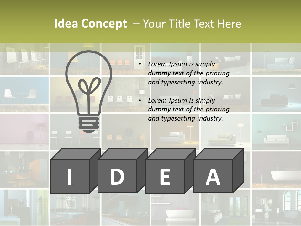 Leuchte Essen Zimmerpflanze PowerPoint Template